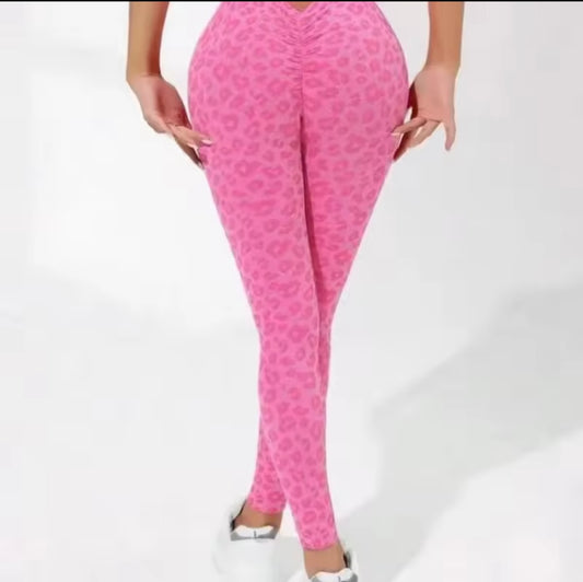 Legging léopard taille en V pour femmes, collants de yoga sexy, pantalons de sport de course, taille haute.