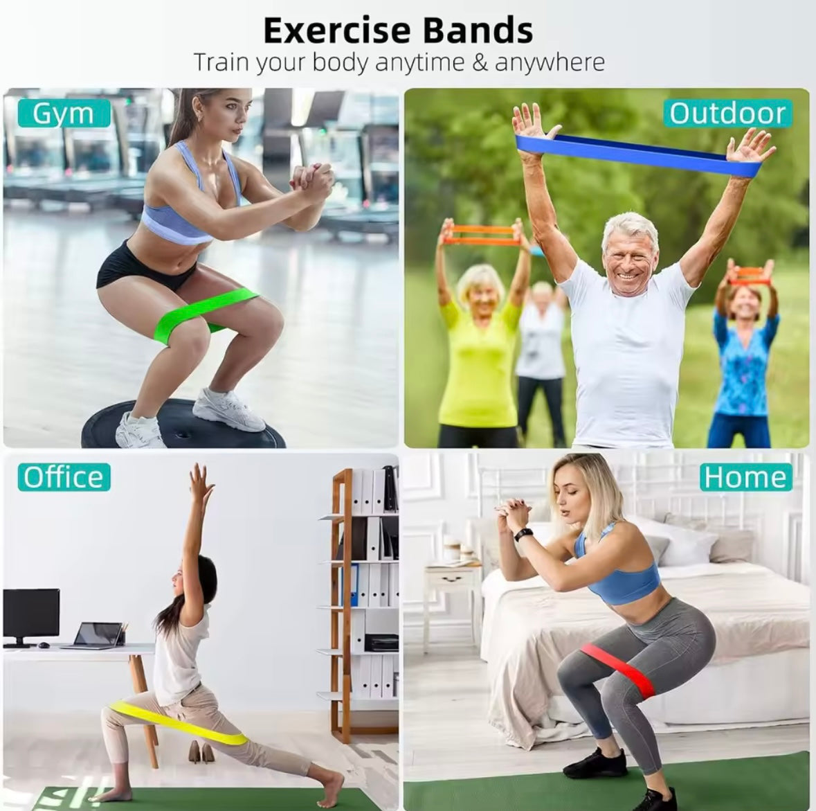 Bandes de résistance TPE, ensemble de Fitness, bandes à boucle en latex, entraînement de force, extenseur, équipement de gymnastique ou de Yoga.